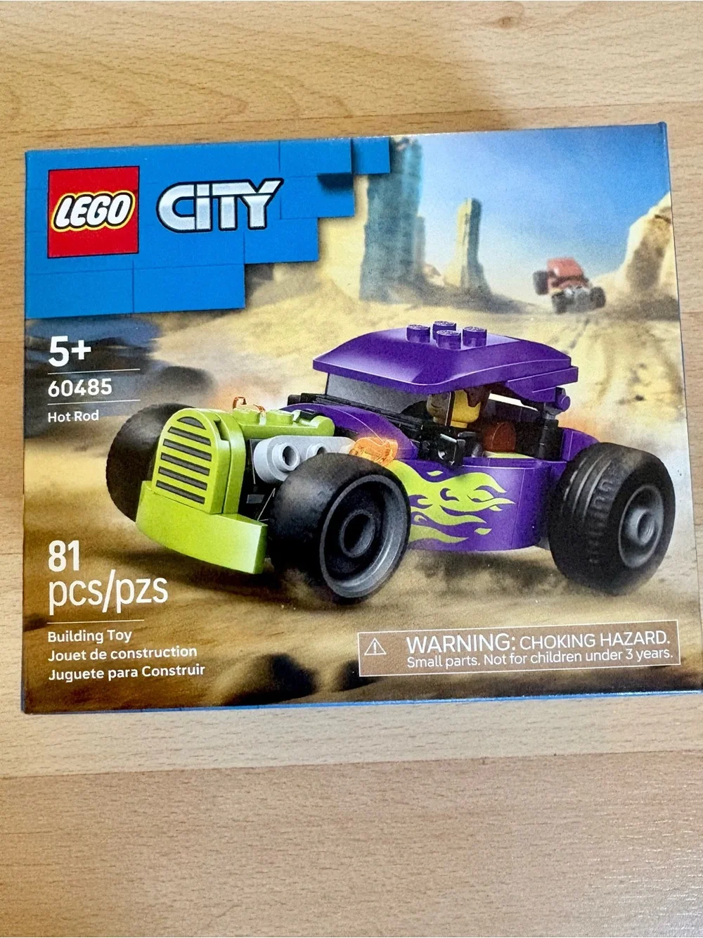 LEGO City Hot Rod Race Car Building Toy with Racecar Driver Minfigure 60485